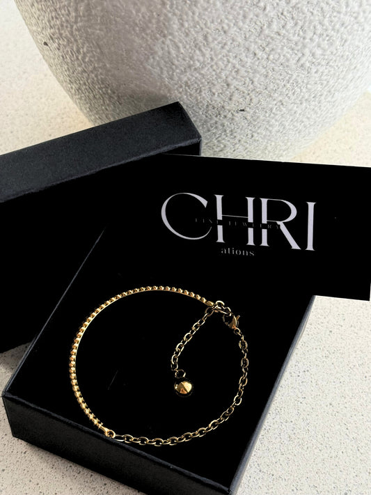 Γυναικείο minimal βραχιόλι από ατσάλι σε χρυσό χρώμα με λεπτή αλυσίδα